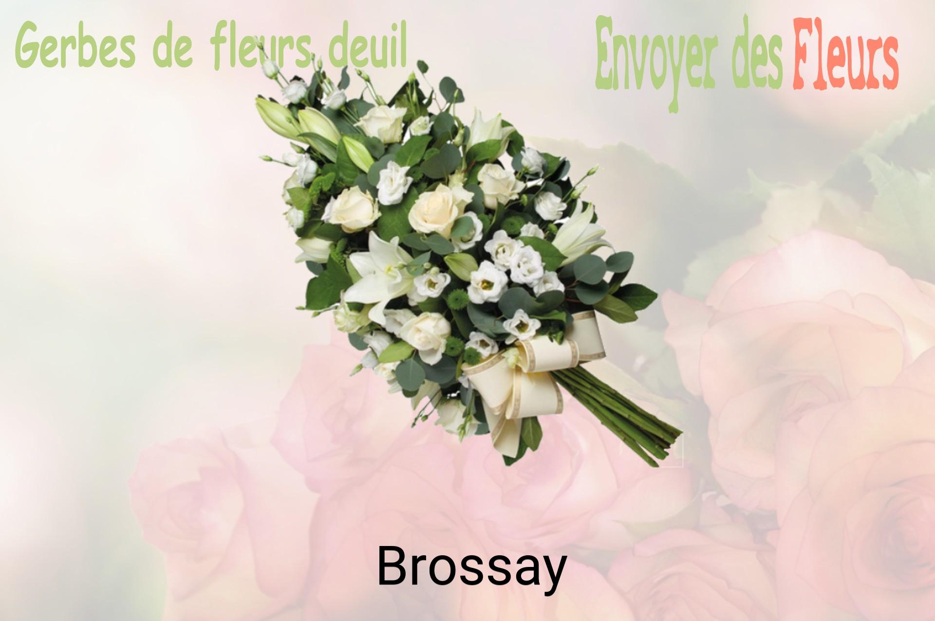 Gerbe de fleurs de deuil livrée à Brossay